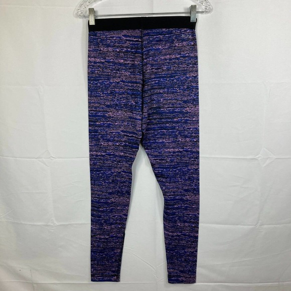 Nike Pro Leggings Womens M Purple Blue Static Pants Stretch DriFit Training Gym - Picture 3 of 11